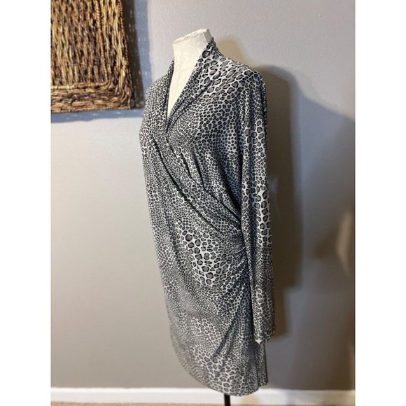 Norma Kamali Dress Extra Extra Large XXL 12 Career Stretch Washable Black Gray - Picture 9 of 11